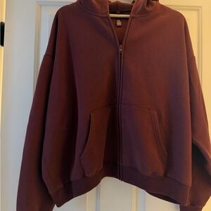 Women’s SKIMS Burgundy Zip-Up Hoodie